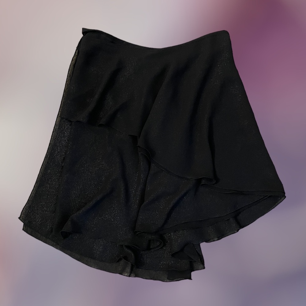 Black Shimmery Wrap Salsa Skirt (S) | Like New